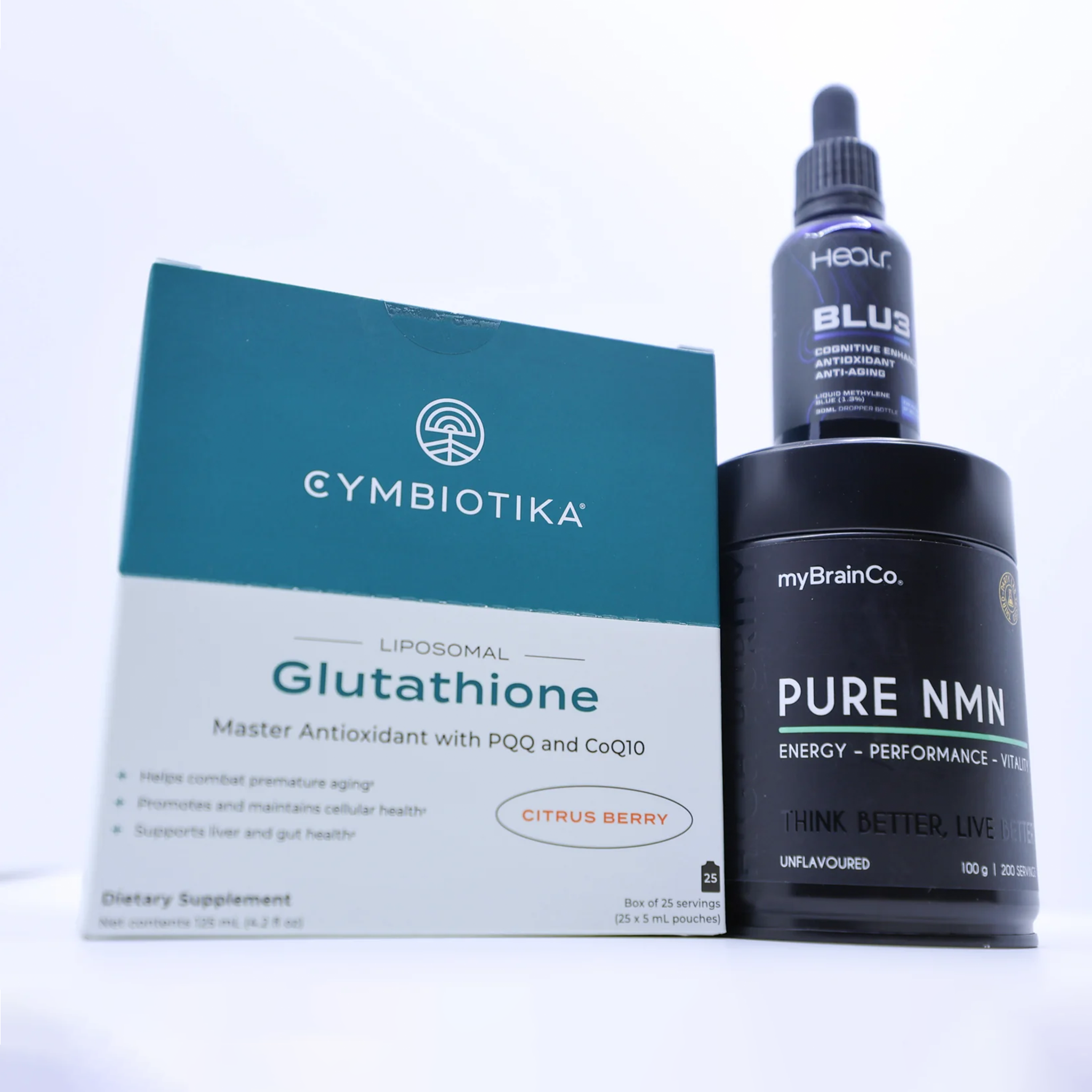 Longevity Trinity - Liposomal Glutathione, Methylene Blue & Pure NMN