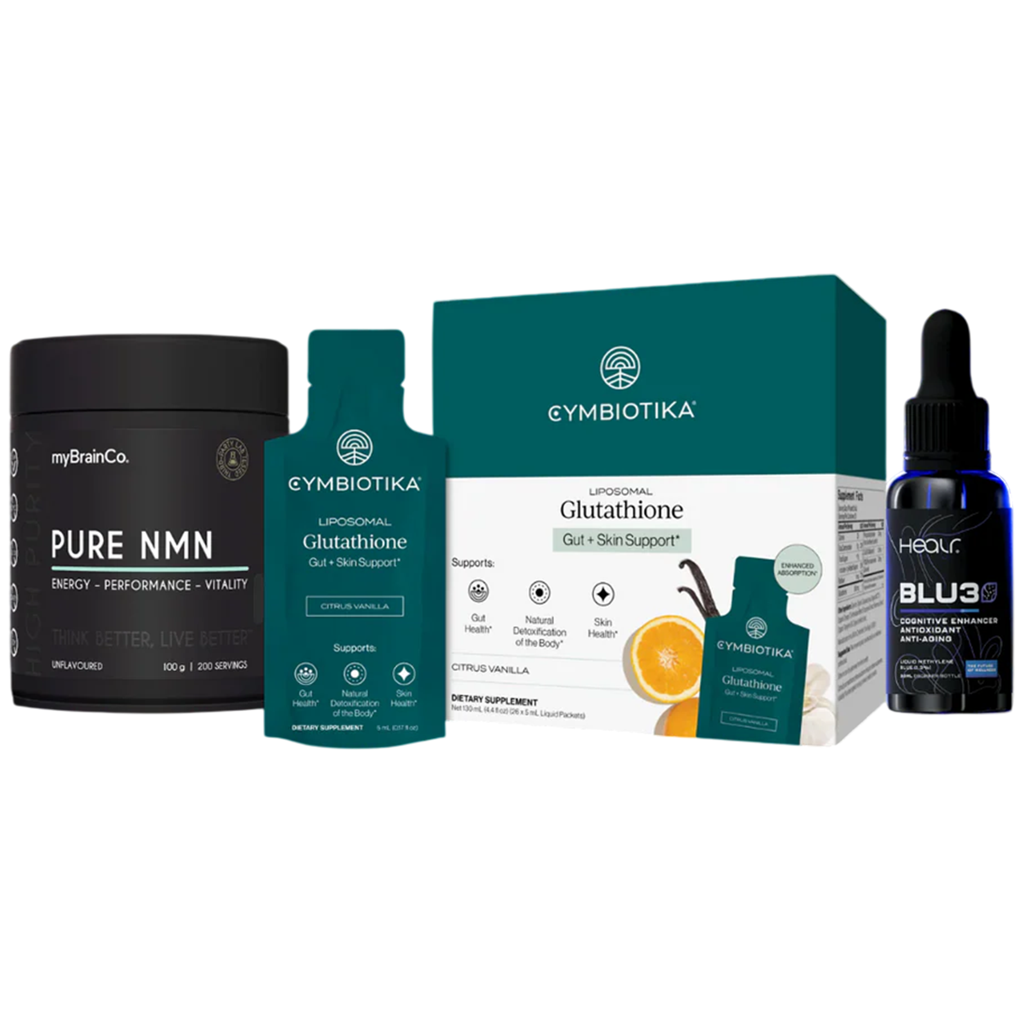 Longevity Trinity - Liposomal Glutathione, Methylene Blue & Pure NMN